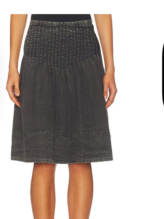 Free People Dresses & Skirts - Free People Peyton Pintuck Midi Skirt In Washed Black 6